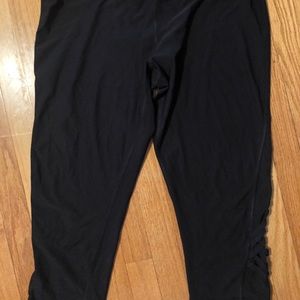 Plus size Active Capri with lattice detail